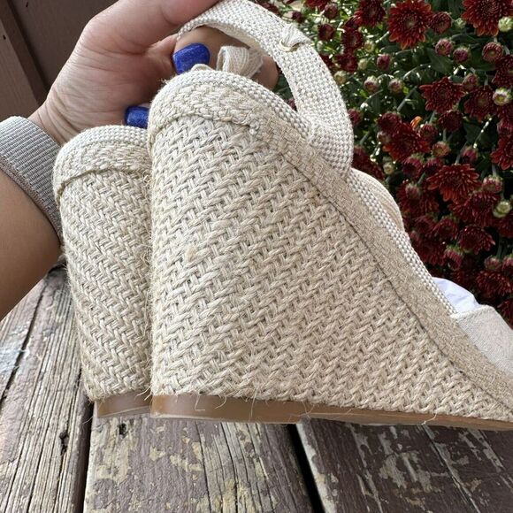 Kelly‎ & Katie Hanah Espadrilles Metallic Wrap  Cream Sandals Women Shoes Size 8 - Picture 12 of 15